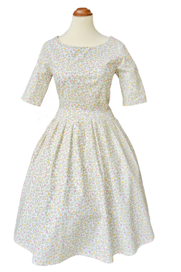 Kleid San Remo Blumendruck Gras/Rosa