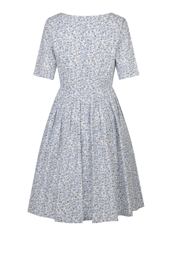 Kleid San Remo Blumendruck Taupe/Blau