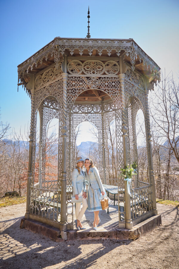 Jacke Hamburg Leinen Glencheck Hellblau/Gras