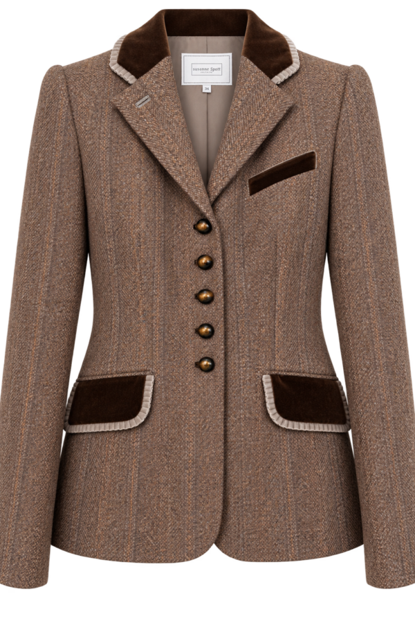 Jacke Lara Tweed HB Dunkelbraun