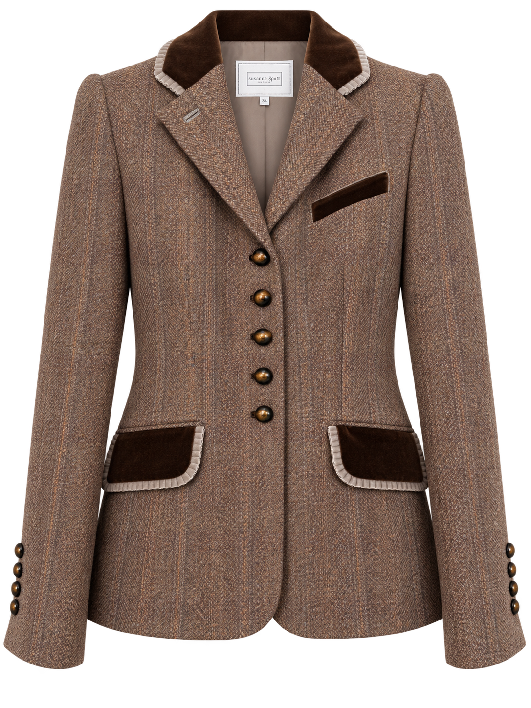 Jacke Lara Tweed HB Dunkelbraun