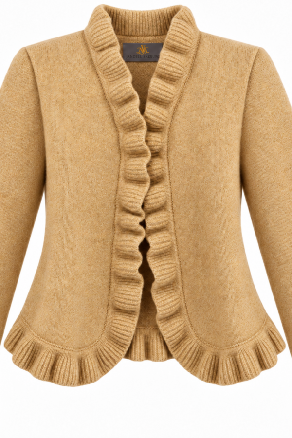 Rüschenjacke tailliert Ocker