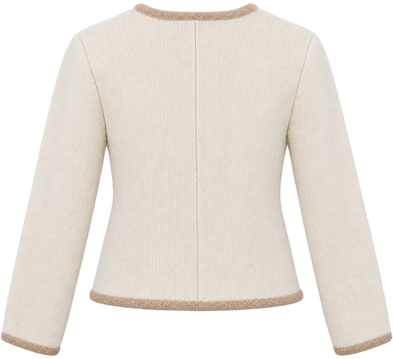 Strickjacke wollweiß/sand Nerzknöpfe – Bild 2