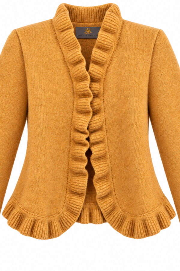 Rüschenjacke tailliert Ocker
