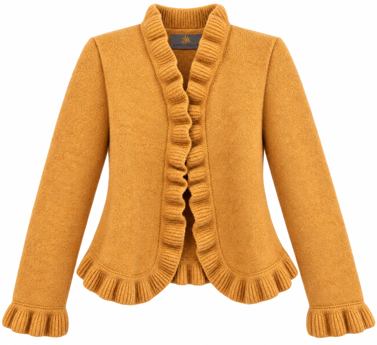 Rüschenjacke tailliert Ocker