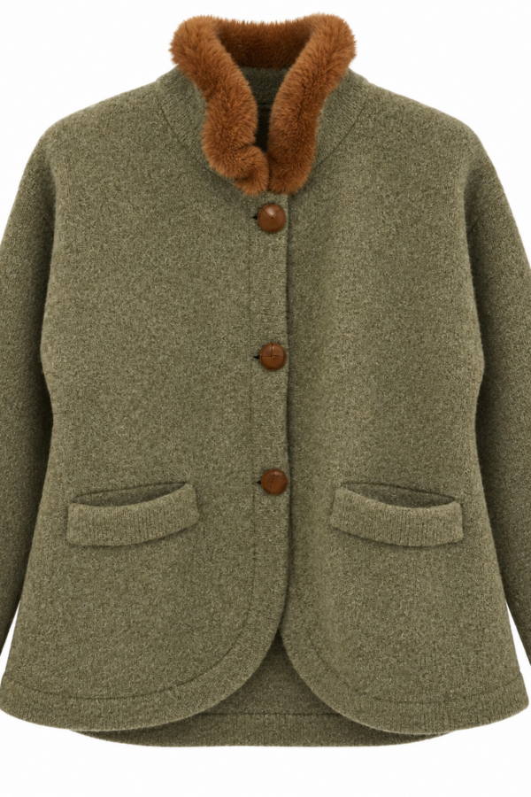Rundsaumjacke mit Nerz Heath