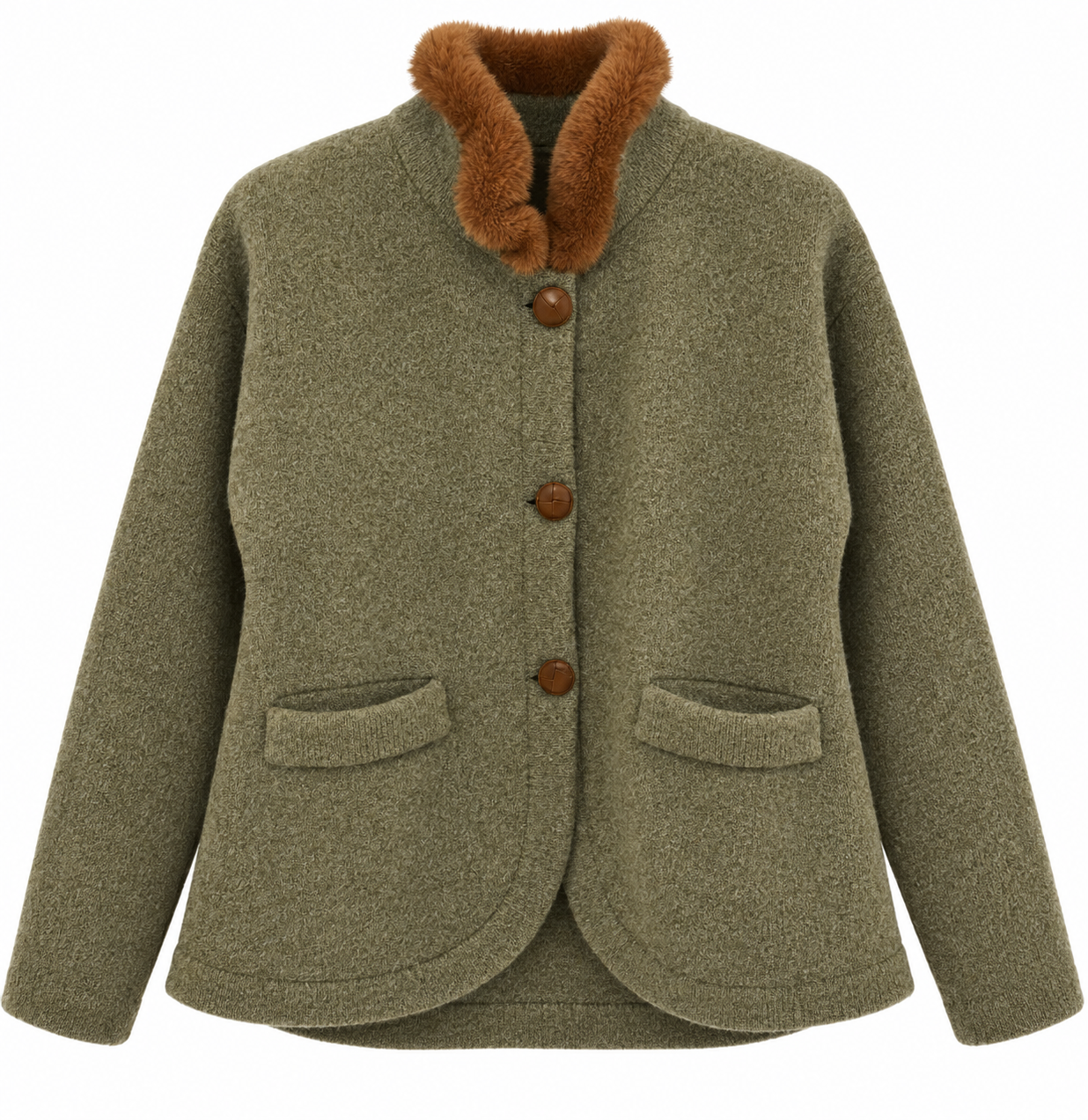 Rundsaumjacke mit Nerz Heath