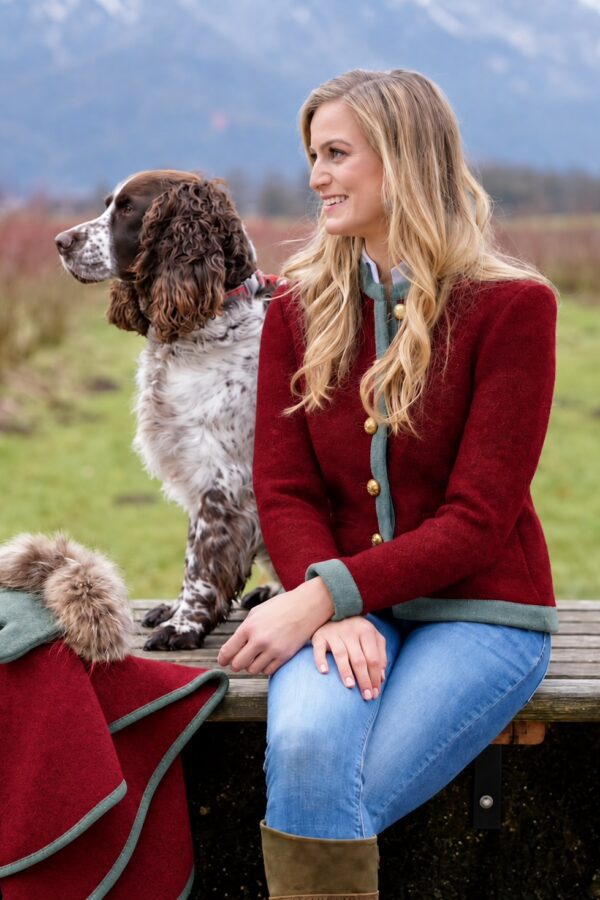 Strickjacke kurz m. Armschlitzen Bordeaux
