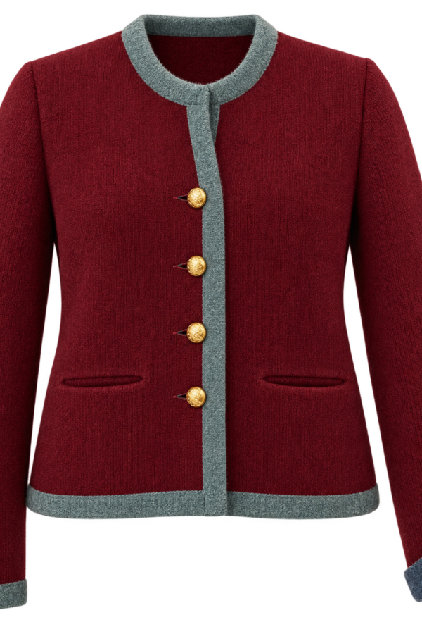 Strickjacke kurz m. Armschlitzen Bordeaux
