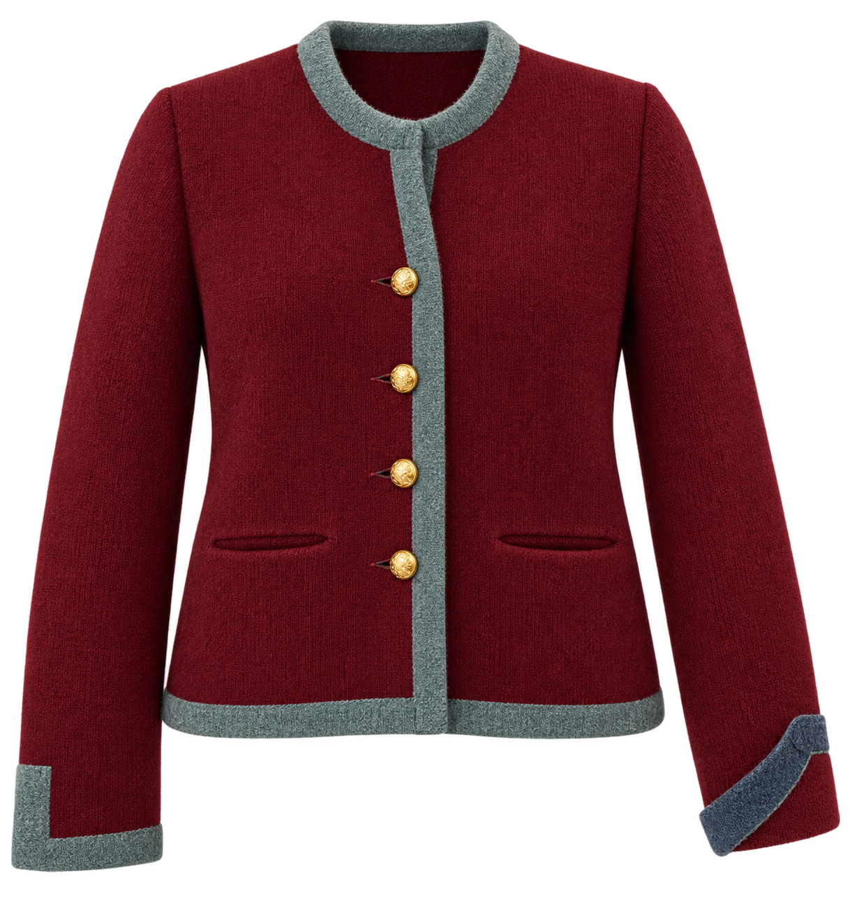 Strickjacke kurz m. Armschlitzen Bordeaux