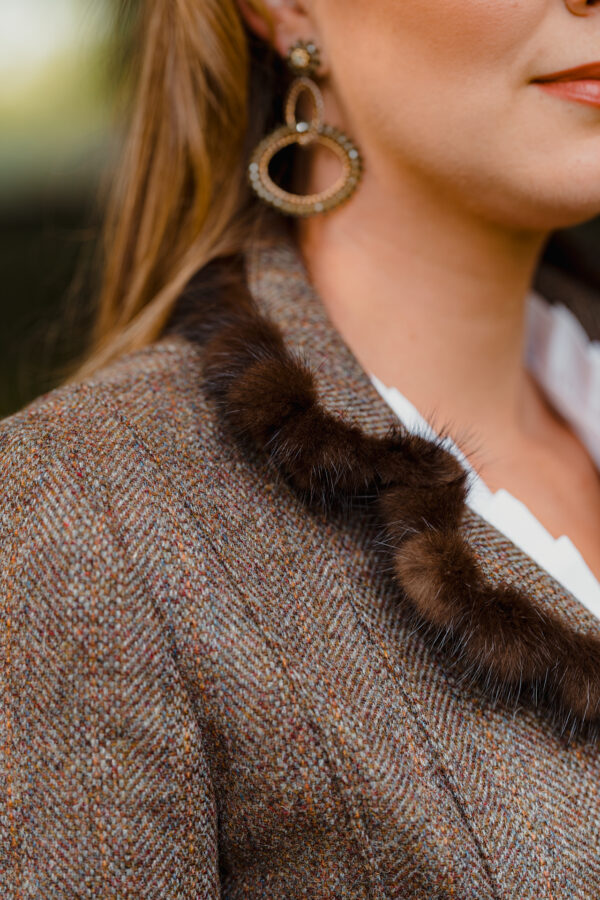 Jacke Anna Tweed HB Braun Nerz
