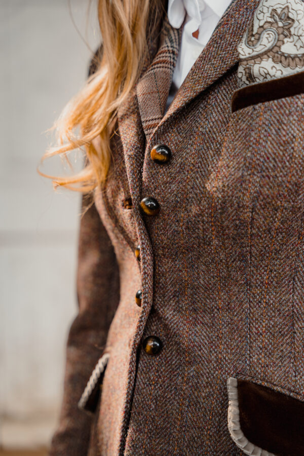Jacke Lara Tweed HB Dunkelbraun