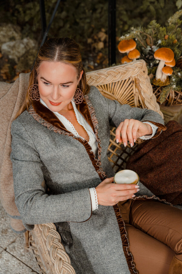 Gehrock Dolly Tweed Grau