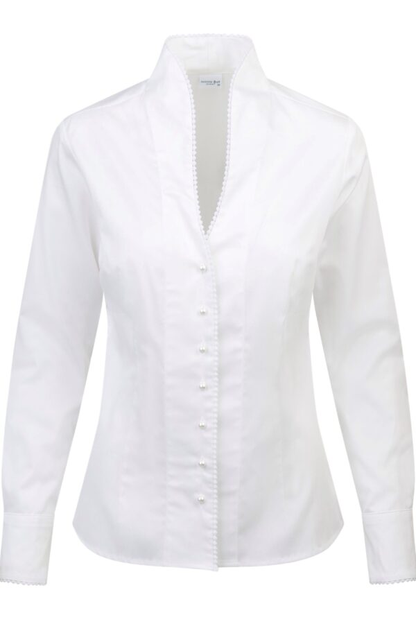 Bluse Monika Weiß Zackenlitze Weiß