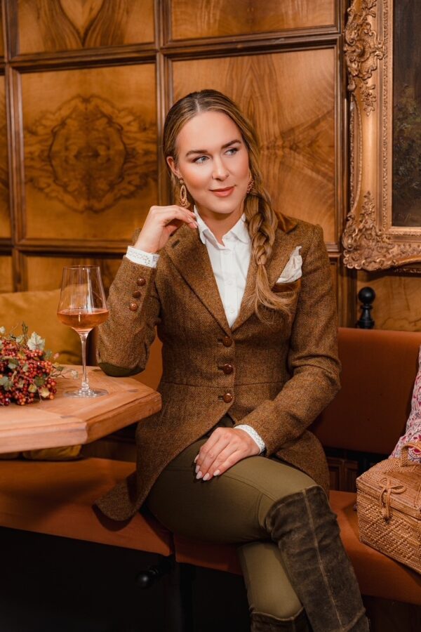 Jacke Hamburg Tweed HB jagdbraun