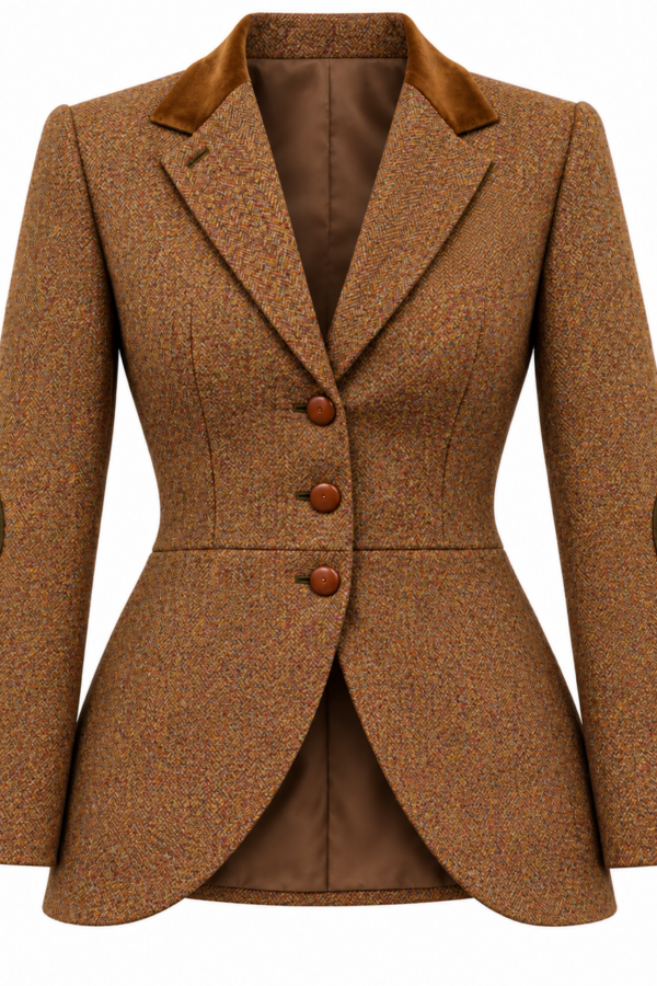 Jacke Hamburg Tweed HB jagdbraun