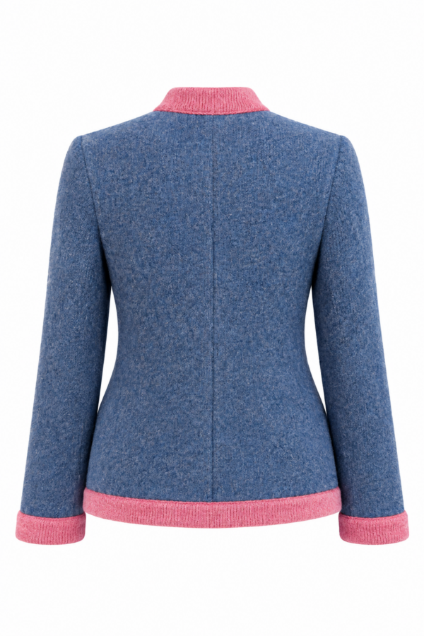 Strickjacke lang Denim/Mulberry