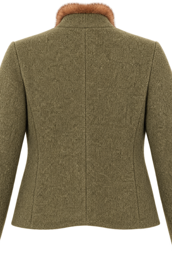 Nerzstrickjacke Oliv m. Posament
