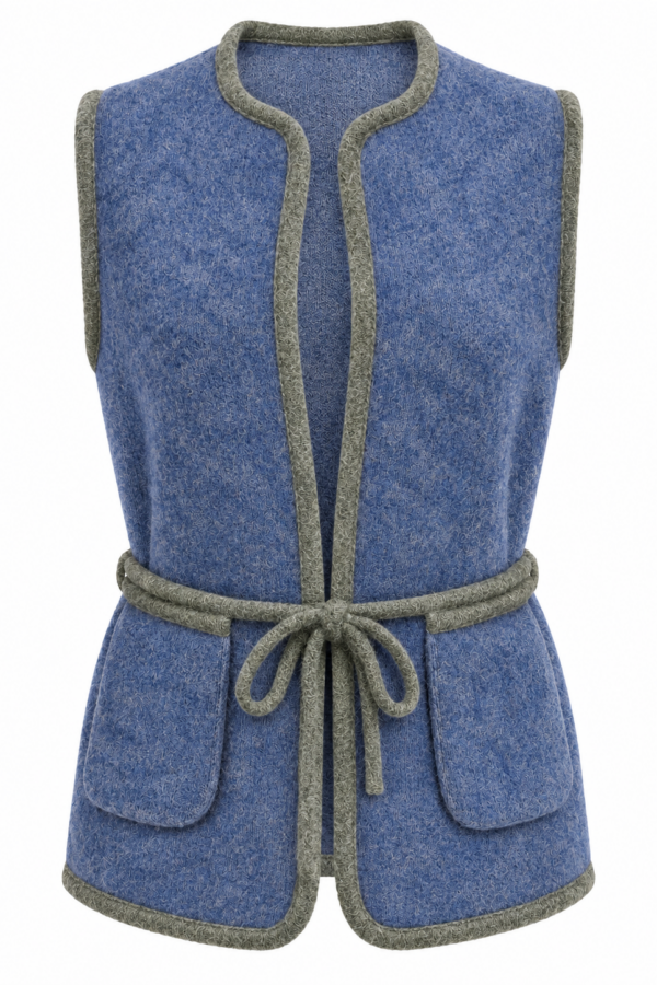 Strickweste zum Binden Denim/Fen